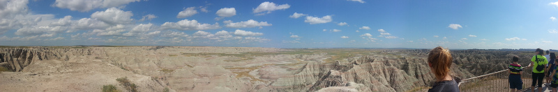 Badlands pan with Dani